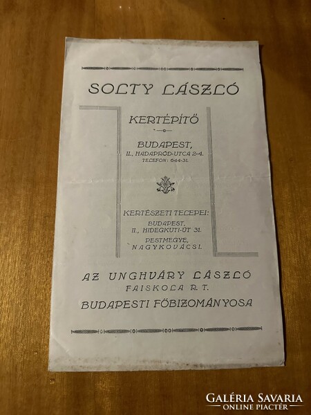 Szent Imre év virág kiállitás katalógusa 1930