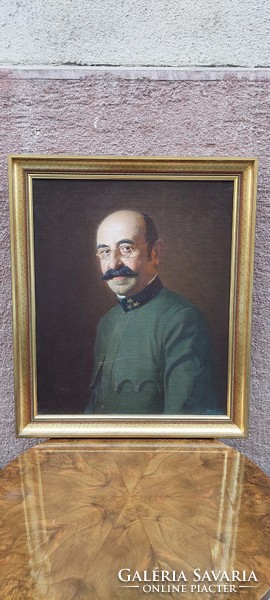 Stein János olaj-vászon festmény Borbély Rezső portréja