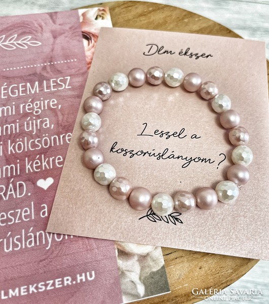 Bridesmaid invitation bracelet - with real shell pearls