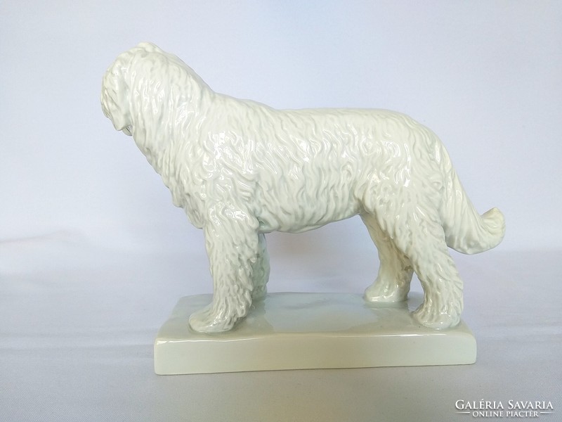 1931 Antique Herend, maugsch gyula, 31 cm large, white dog. Flawless!