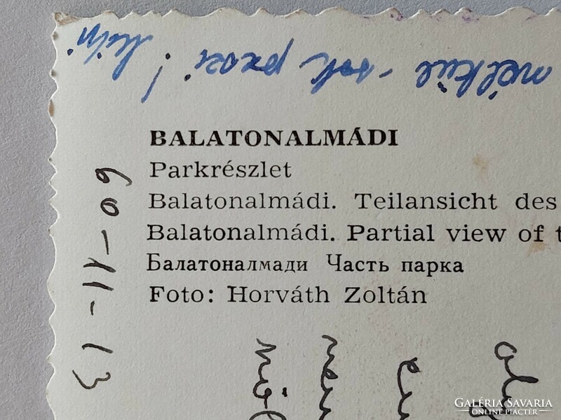 Régi képeslap Balatonalmádi fotó levelezőlap vitorlások 1959