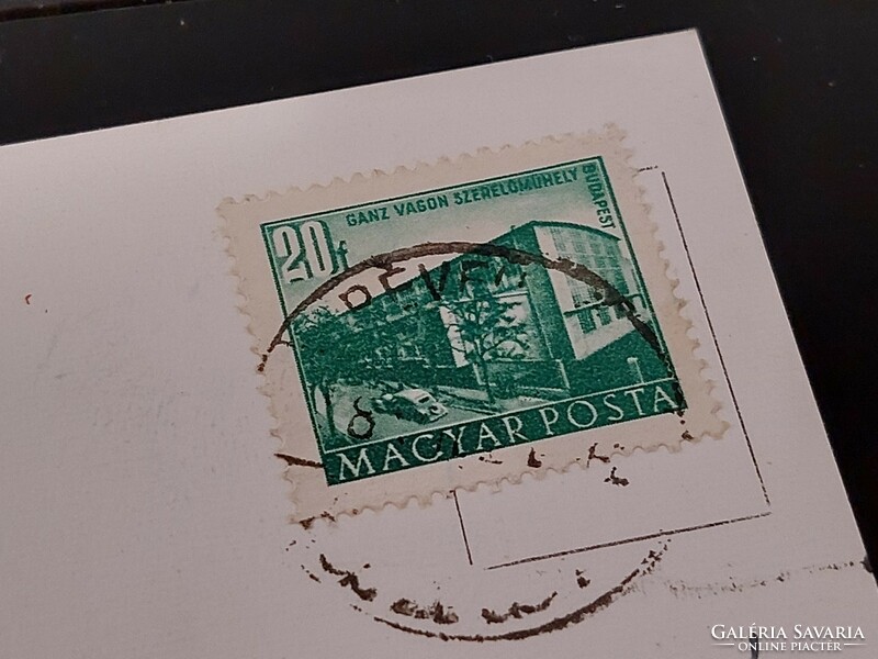 Régi képeslap Balaton fotó levelezőlap Révfülöp hajóállomás 1957