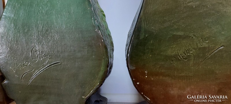 Johann maresch august otto early figural ceramic vase couple xix. Century, unique pieces