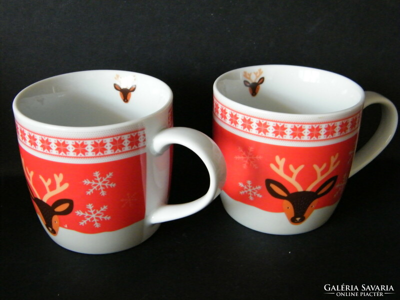 Geda labels reindeer porcelain mugs 2 pcs