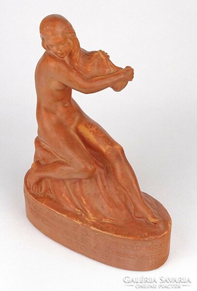 1N964 Kisfalud strobl Zsigmond terracotta female nude statue 1970