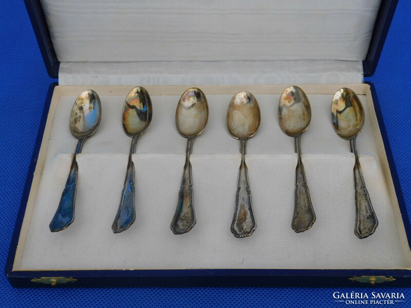 Silver set of 6 tea and cappuccino spoons 73 gr 12 cm