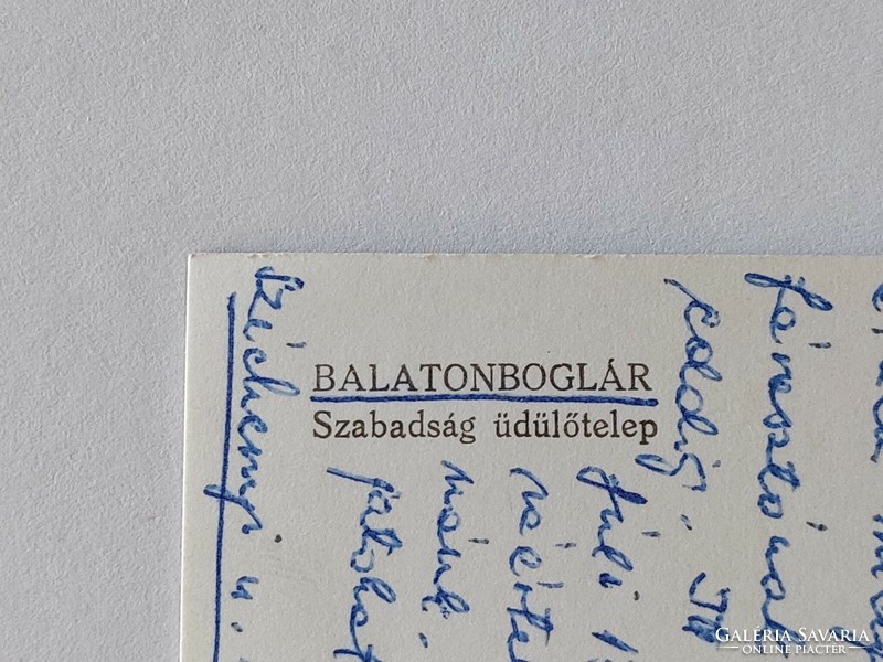 Régi képeslap Balatonboglár Szabadság üdülőtelep fotó levelezőlap 1964