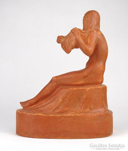 1N964 Kisfalud strobl Zsigmond terracotta female nude statue 1970