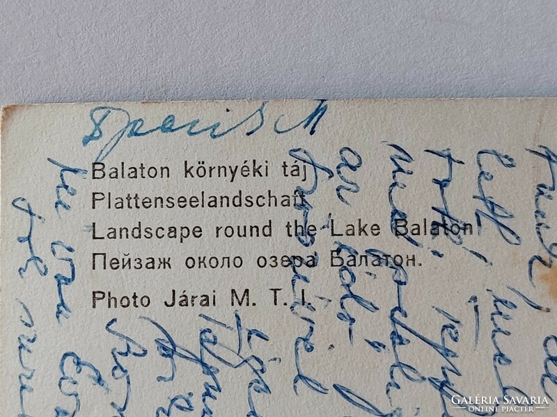 Old postcard Balaton photo postcard 1959 fishing net bags