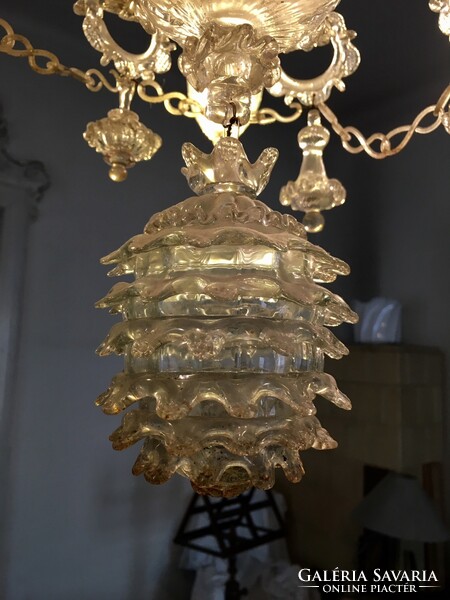 Antique huge glass luxury chandelier from Murano