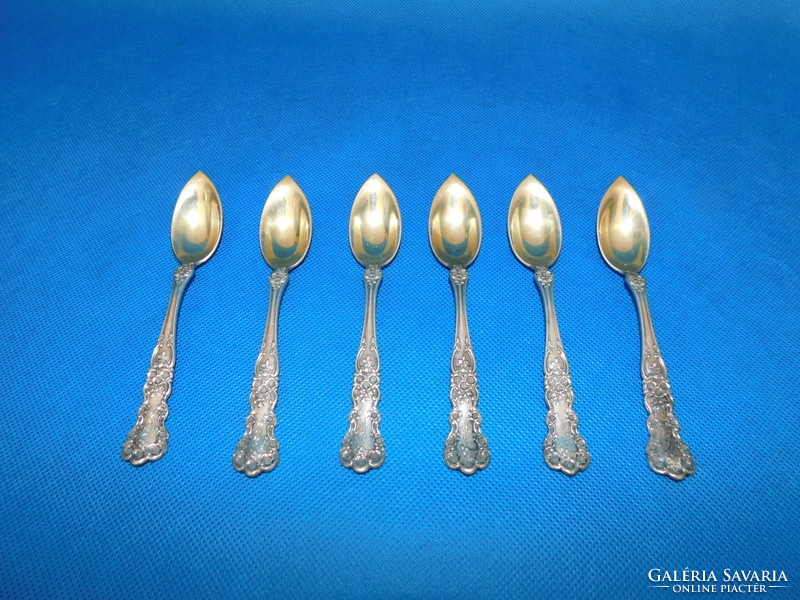 Sterling silver 925 baroque 6-piece tea spoon set 174 gr 15 cm