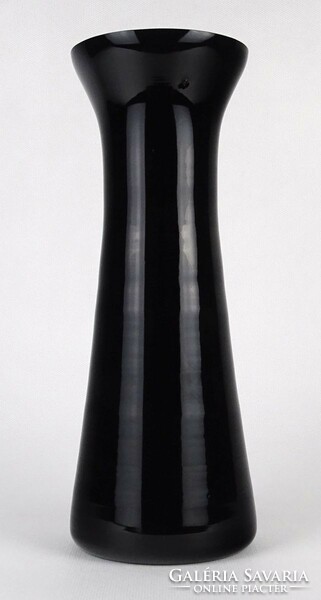 1N956 Nagyméretű fekete fújt üveg váza 26 cm