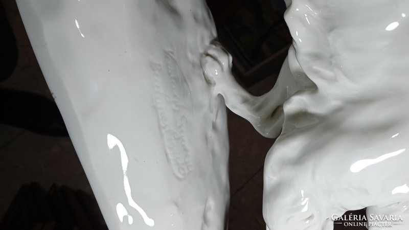 VASTAGH GYÖRGY extra nagyméretű ír szetter Herendi porcelán kutya 28 x 39 cm