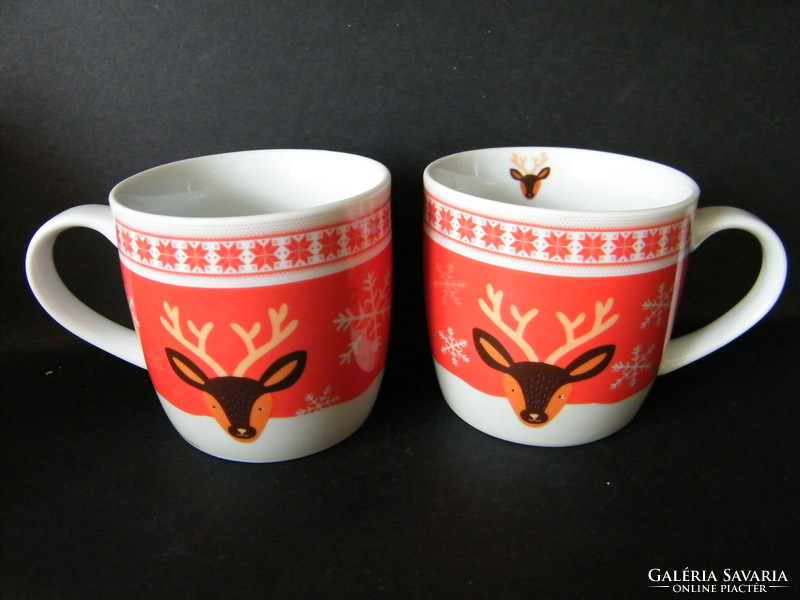 Geda labels reindeer porcelain mugs 2 pcs