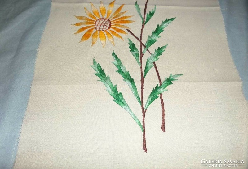 Hand-embroidered floral tablecloth, wall picture