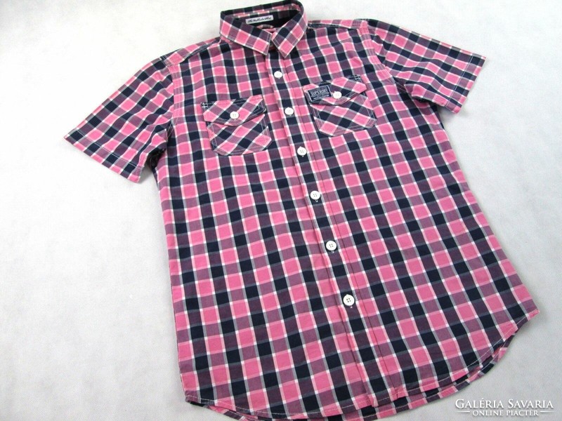 Original superdry (m) sporty elegant checkered short-sleeved men's shirt
