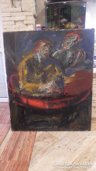 Bogdány régi nagyméretű festmény 119x99 cm