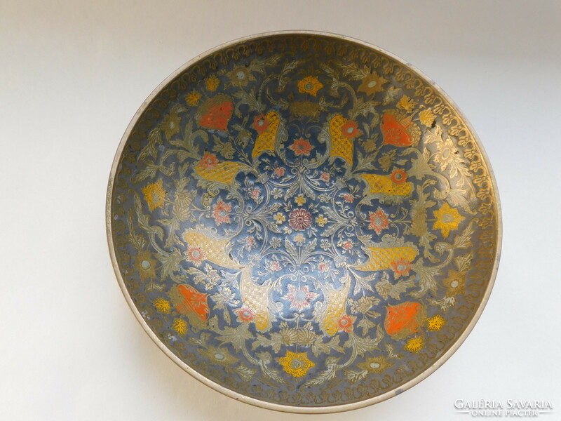 Fire-enamelled copper bowl with a Persian pattern