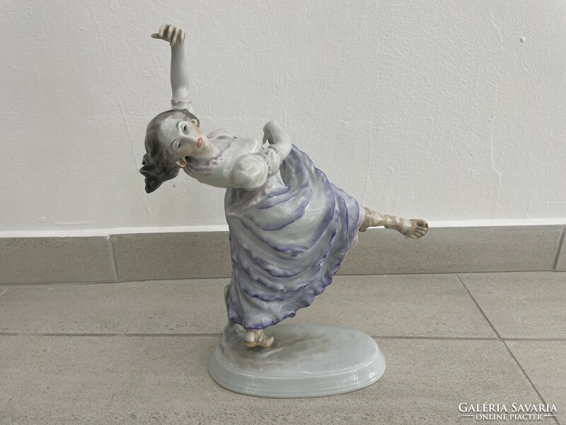 Herendi táncos balerina lány asszony porcelán figura