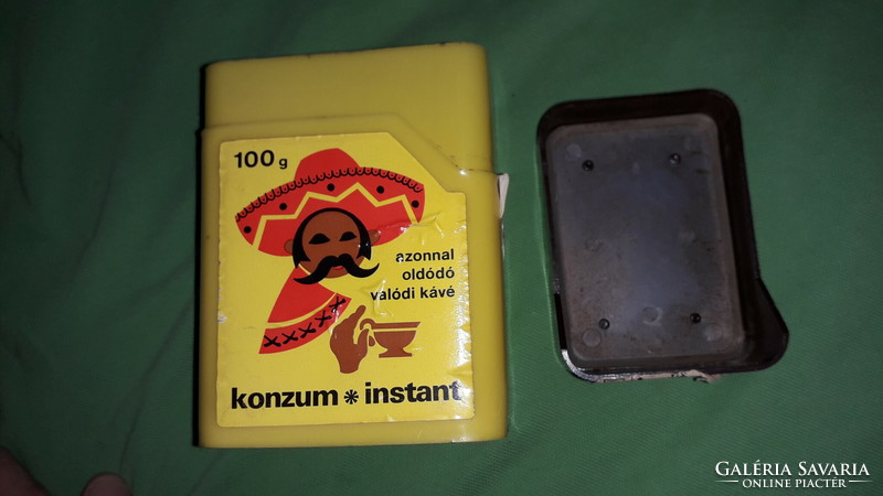 Old 1970s consumer instant - plastic coffee box 100 g - zamat coffee biscuit factory according to the pictures 1