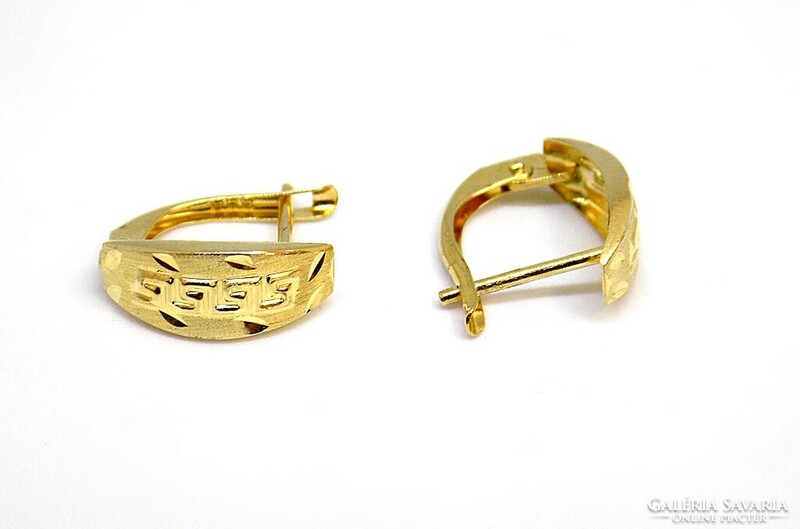 Engraved gold earrings (zal-au114030)