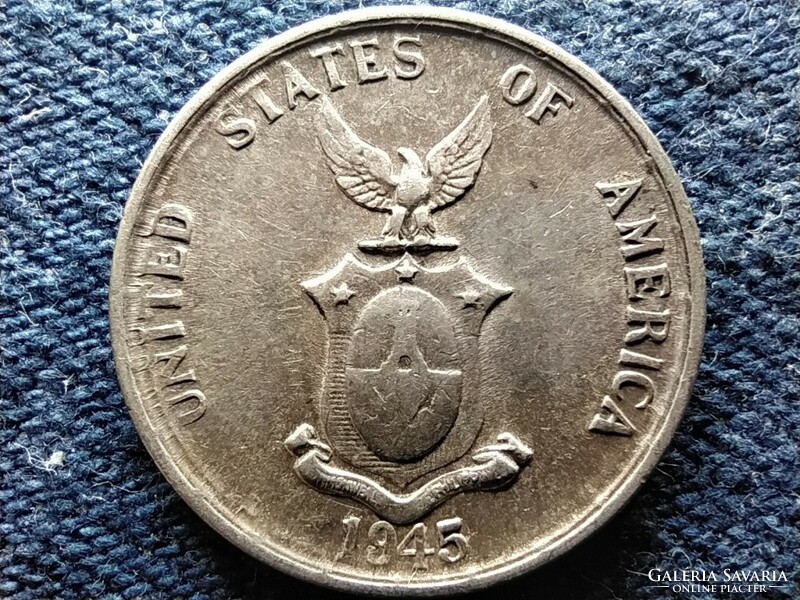 Fülöp-szigetek Nemzetközösség (1935-1946) .750 ezüst 20 centavo 1945 D (id50797)