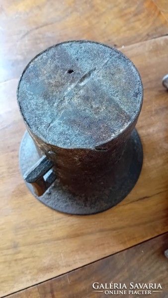 Antique iron mortar