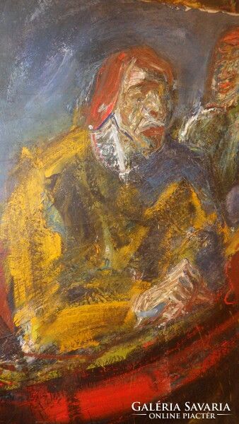 Bogdány régi nagyméretű festmény 119x99 cm