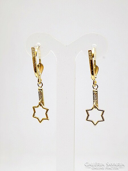 Star gold dangling earrings (zal-au104875)