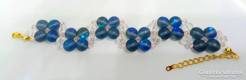 Synthetic blue moonstone bracelet
