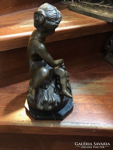 Art Nouveau bronze statue, representation of an angel, 27 cm high.