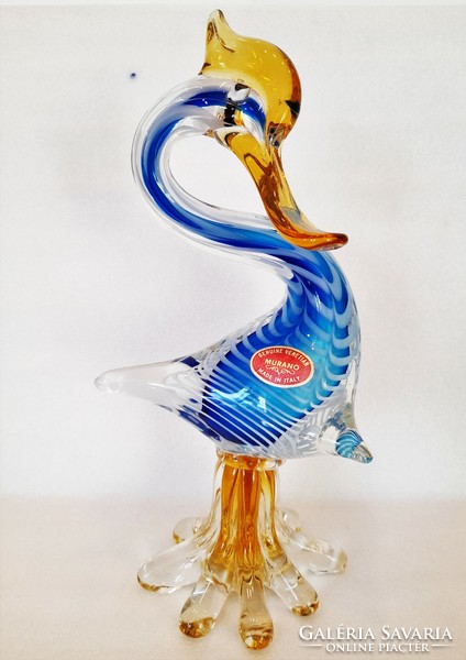 Huge old art glass duck from Murano