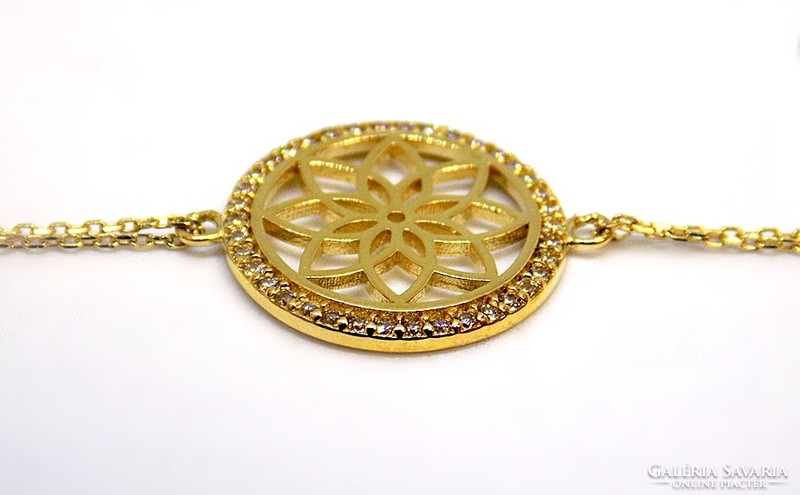 Gold bracelet with flower of life motif (zal-au114020)