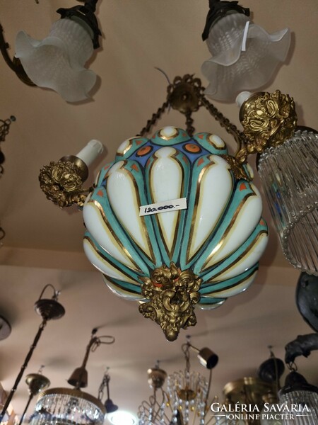 Old renovated glass pendant lamp