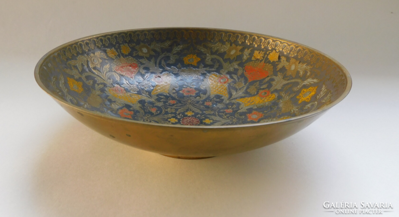 Fire-enamelled copper bowl with a Persian pattern