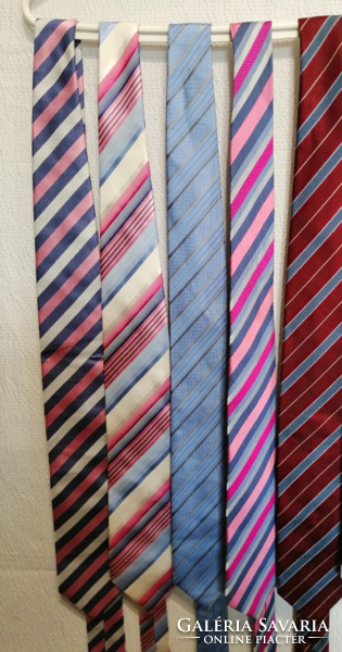 5 db nyakkendő,100 % silk, selyem, csíkos, csomagban.(4)