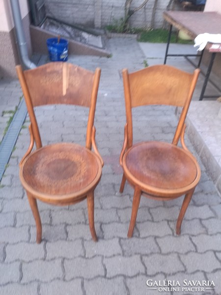 Pair of inlaid thonet chairs