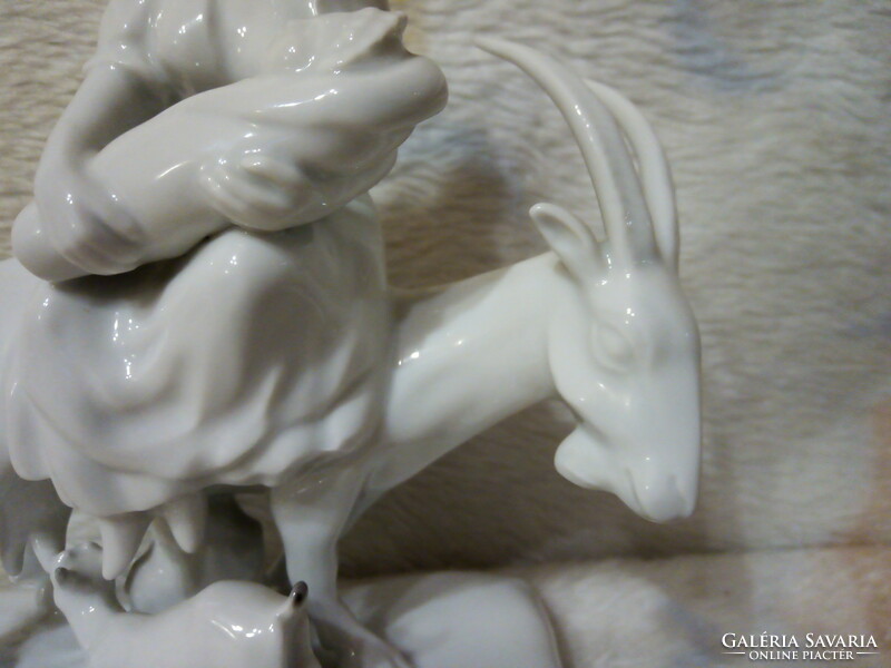 Herend porcelain extremely rare lactating mother sitting on a goat