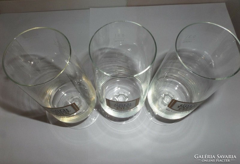 Gold fassl footed 0.3 L glass beer glass (3 pcs.)