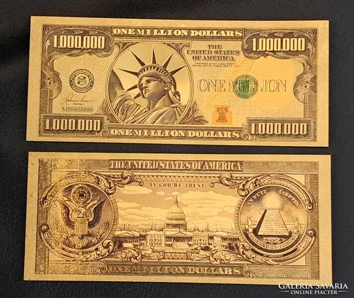 24 karátos aranyozott 1 millió dollár bankjegy, replika