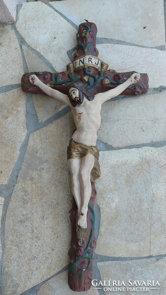 Nagyméretű krisztus-korpusz műgyanta fali Jézus a kereszten