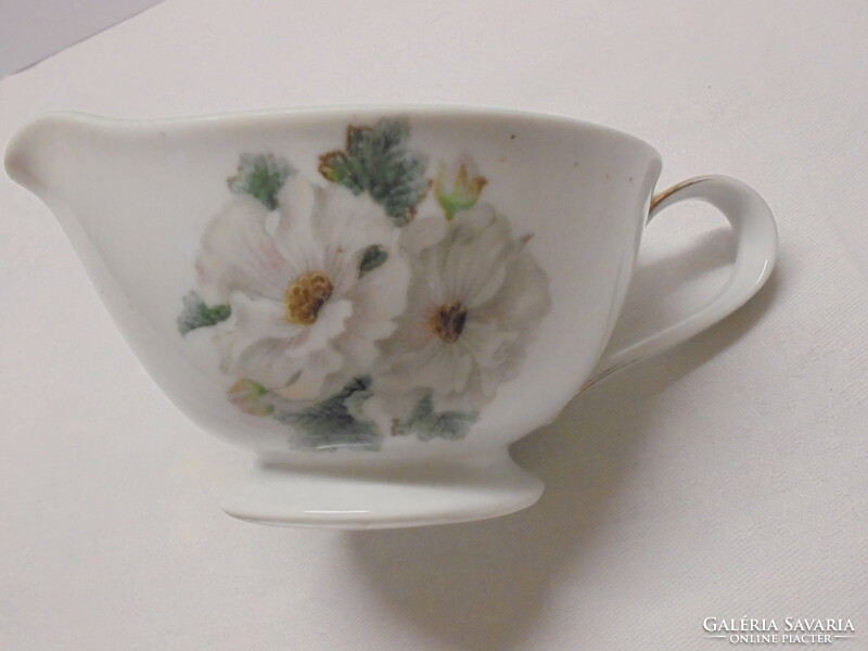 Japán porcelán mártásos tál, kiöntő