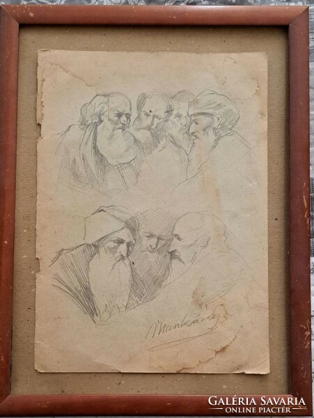 XIX. Sz Hungarian painter, before Pilate. (Antique graphic)