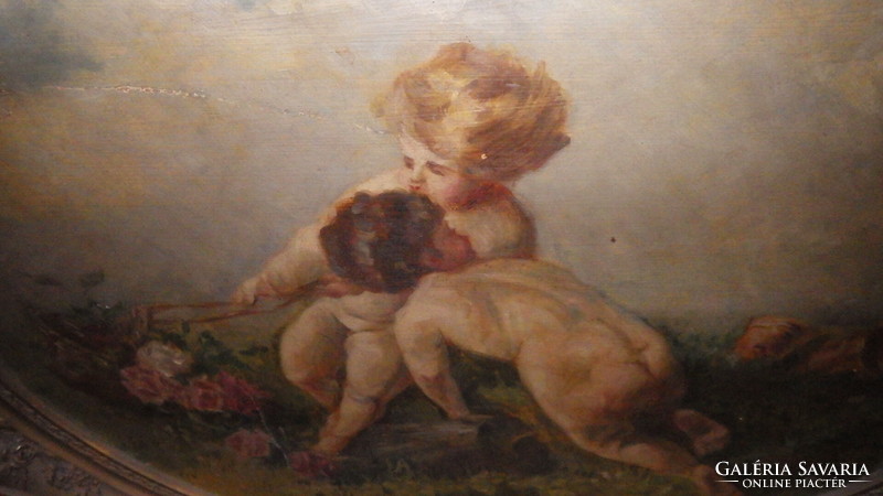 Kis Margó festmény ovális blondel keret