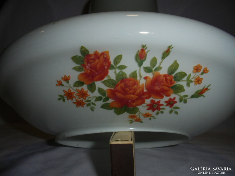 Old, rosy milk glass chandelier or lamp shade
