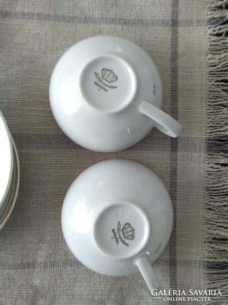 Coffee porcelain - with classic lines / white - gold - 2 person