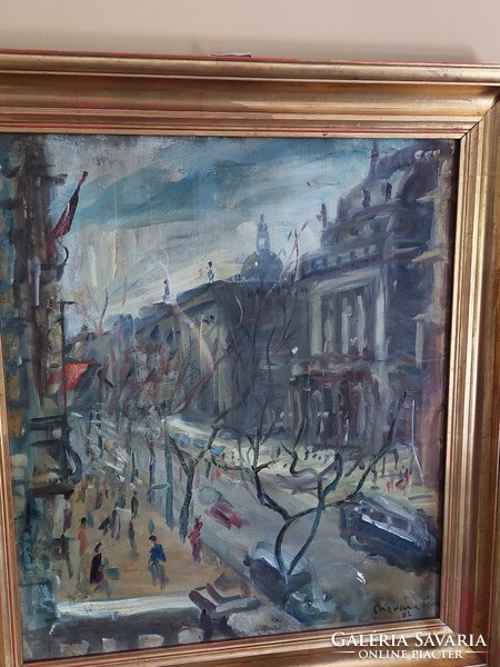 Operaház- Andrássy út képcsarnokos festmény