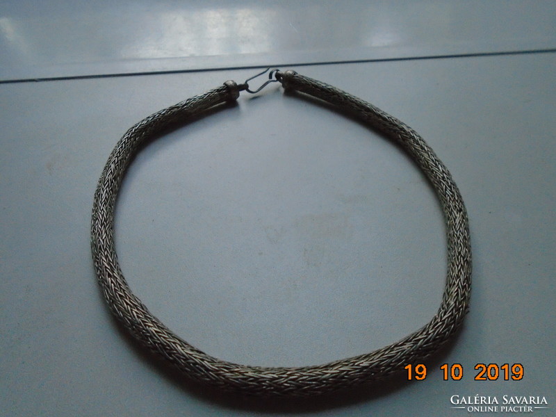 Rajasthan (Rajasthan) tribal jewelry woven from thin silver thread rope necklace with hook hanger