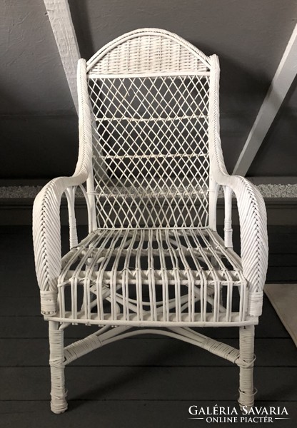 Old, original rattan, white painted set!