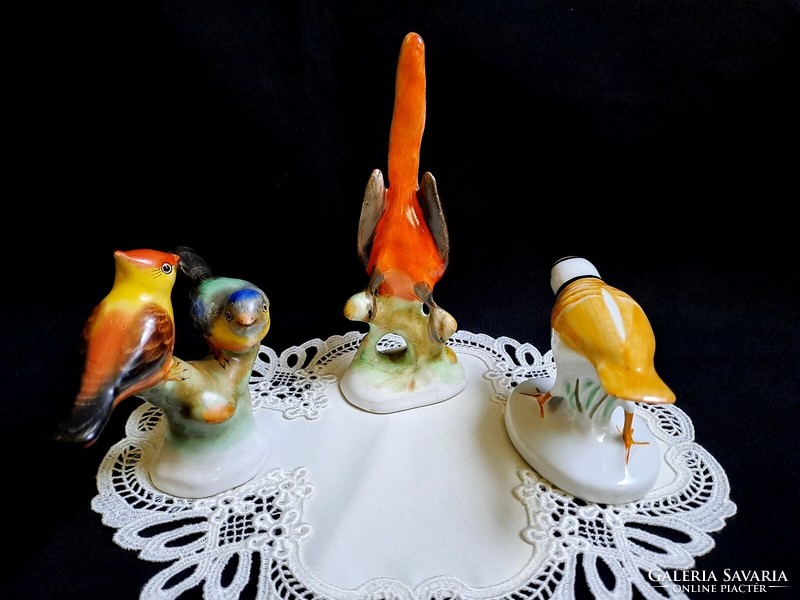 2 ceramic birds from Bodrogkeresztúr, pair of birds + a gift porcelain bird (1)